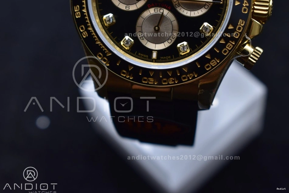 Strap SH4131 1:1 Daytona QF Oysterflex Diamonds V6 Black Best YG Dial on Edition (Weighted) 126518 0403